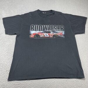 Vintage Budweiser Dale Jr NASCAR Shirt Mens XL Black Pushing The Limits 2000s
